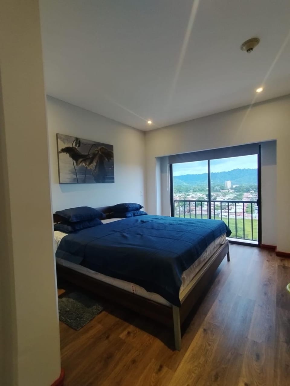 Bed, Bedroom, City view