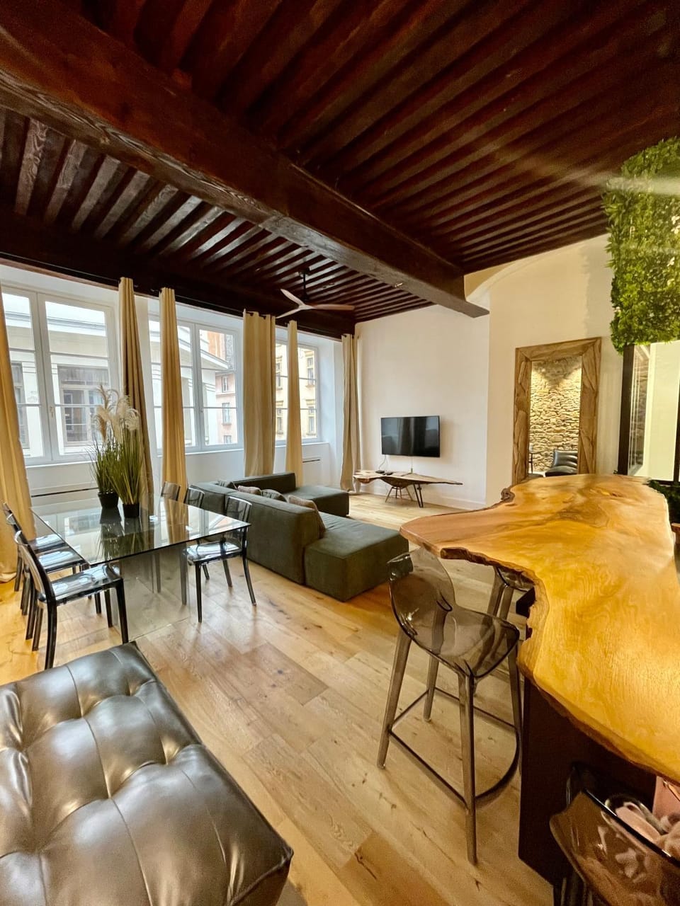 Living room, kitchen