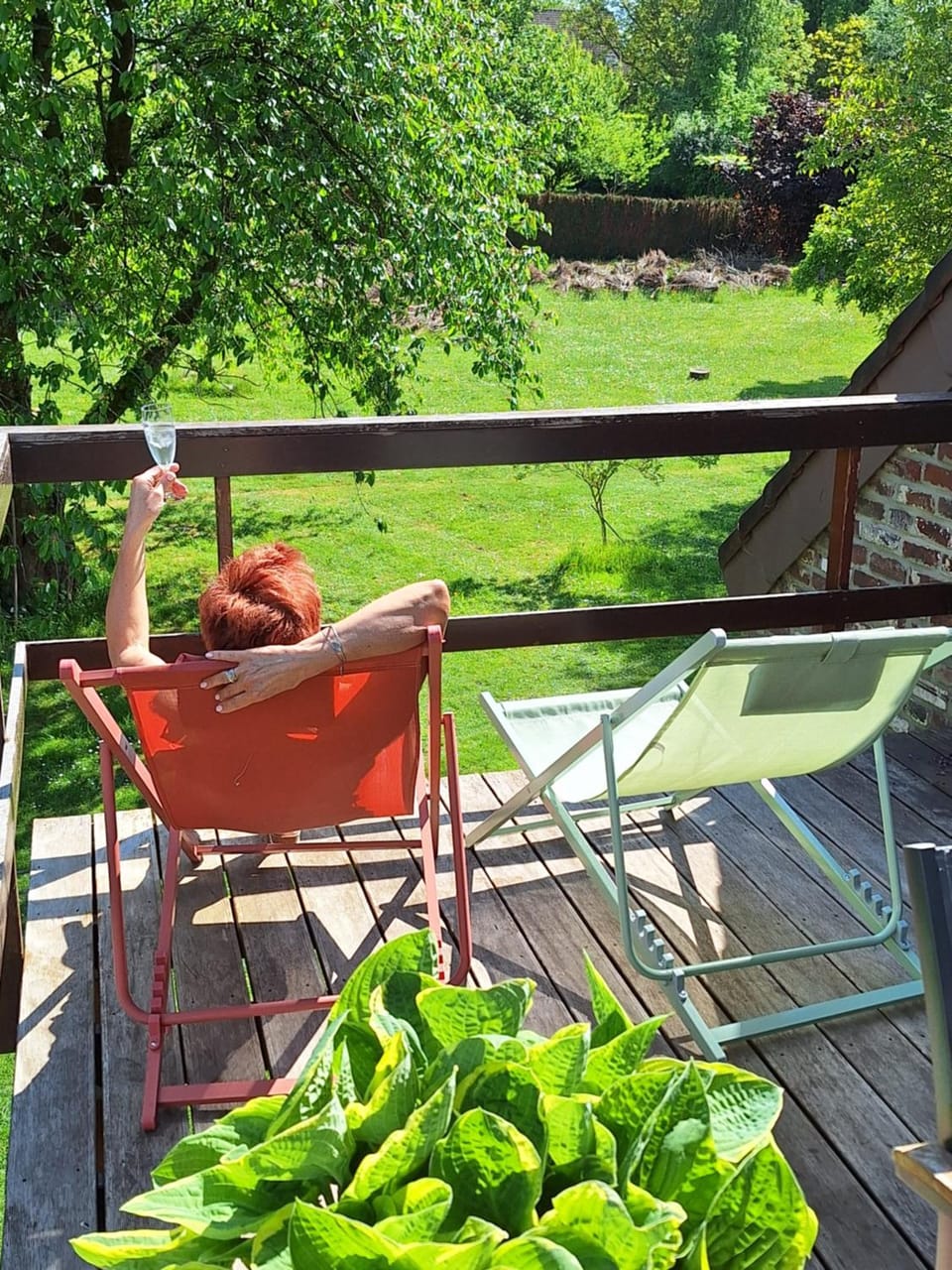 Patio, Spring, Day, Natural landscape, Garden, View (from property/room), Balcony/Terrace, Balcony/Terrace, Living room, Seating area, Dining area, Garden view