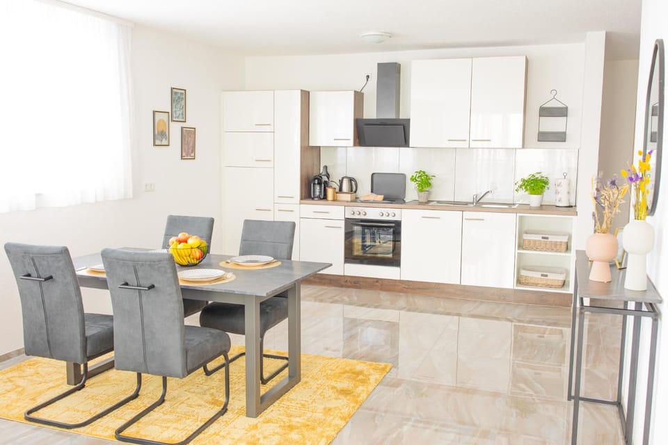 Kitchen or kitchenette, Living room, Dining area, stove