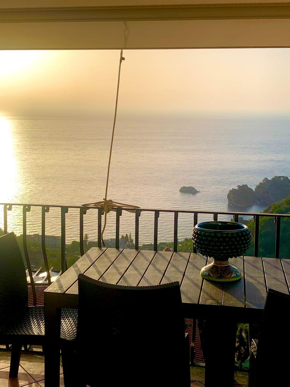 Natural landscape, View (from property/room), Balcony/Terrace, Sea view, Sunset