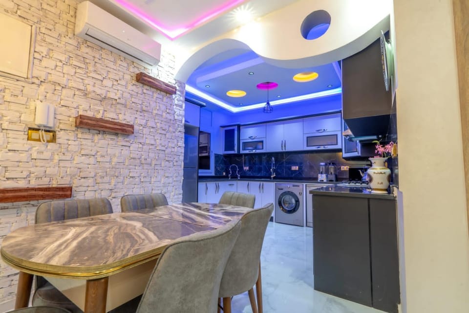 Kitchen or kitchenette, Living room, Dining area, dishwasher, minibar, pet friendly, stove, washing machine, air conditioner