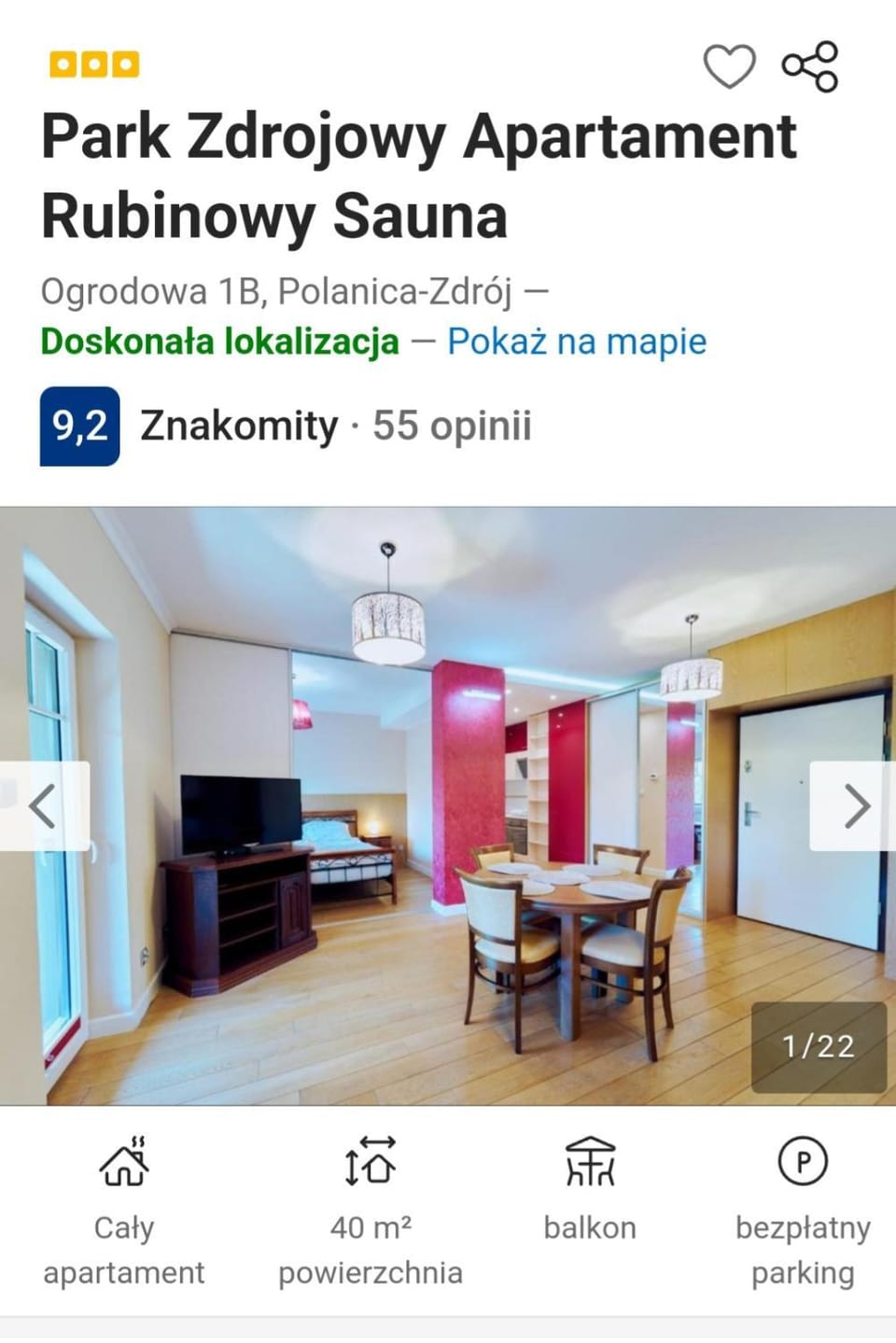 Apartament Rubinowy sauna Polanica Zdrój Apartment in Lower Silesian Voivodeship