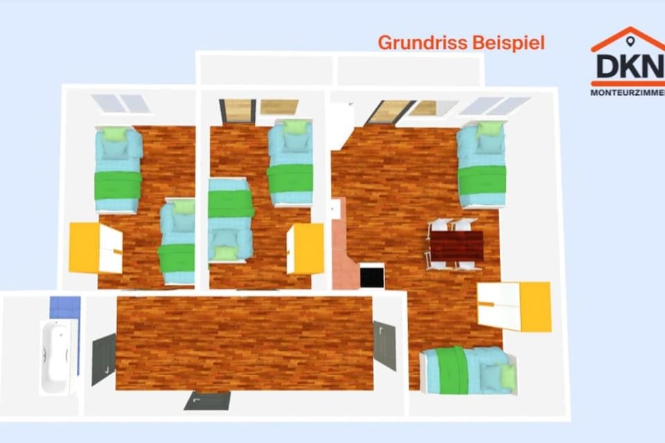 Gemütliche Monteurwohnung in Sandersdorf bis 6 Personen Apartment in Thuringia, Germany