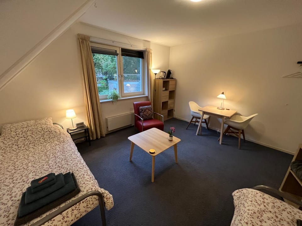 Bed, Living room, Photo of the whole room, hair dresser