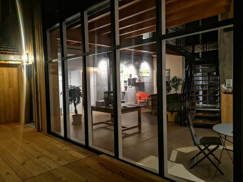 Patio, Living room, Dining area