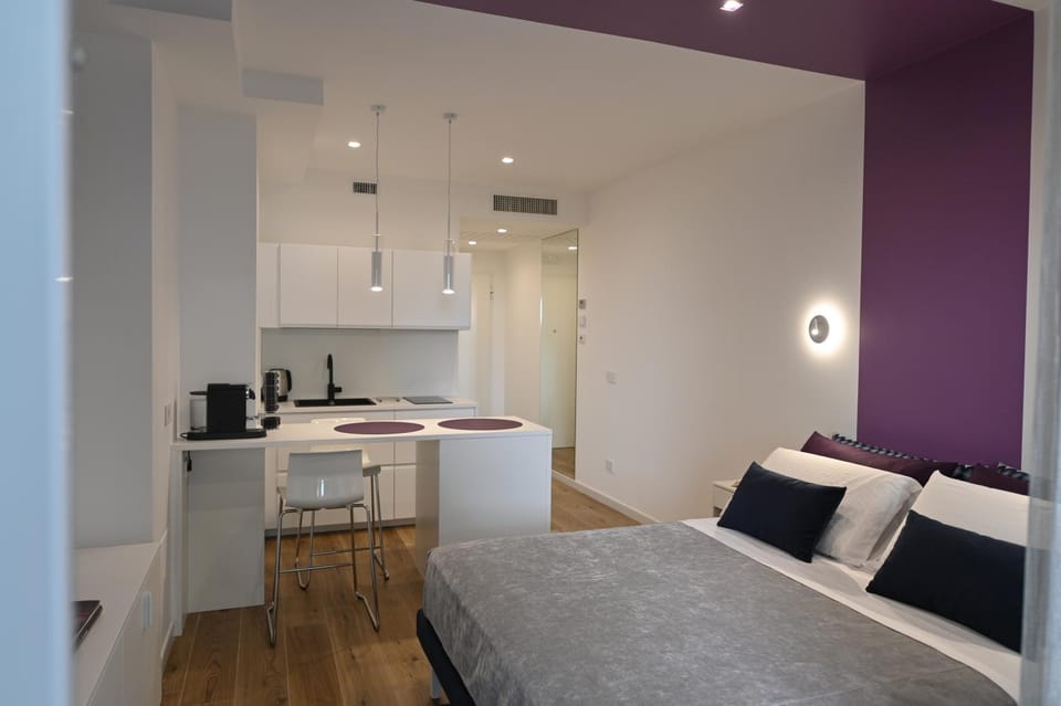 Bed, Coffee/tea facilities, Kitchen or kitchenette, Photo of the whole room, Seating area, Dining area, Bedroom, fireplace, internet, locker, stove, air conditioner