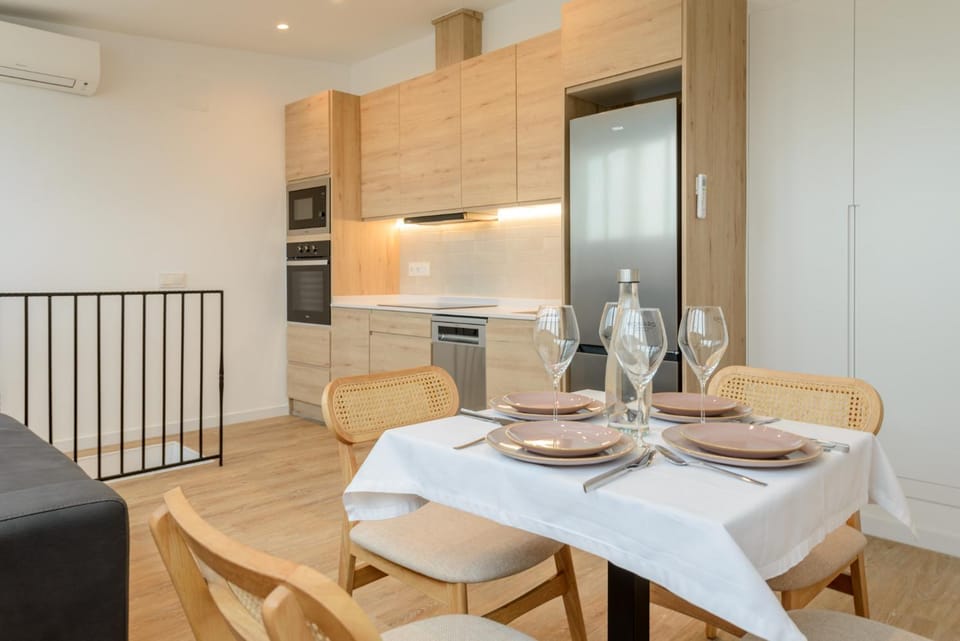 Kitchen or kitchenette, Living room, Dining area