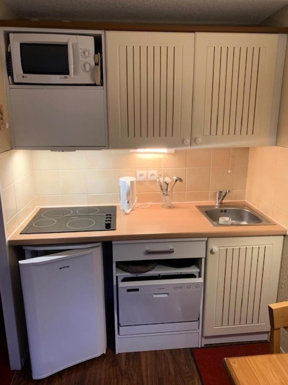 Bathroom, microwave, oven, kitchen
