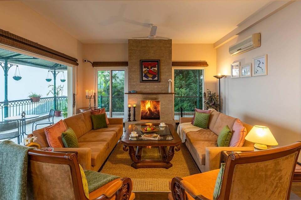 Living room, Seating area, flat iron, air conditioner