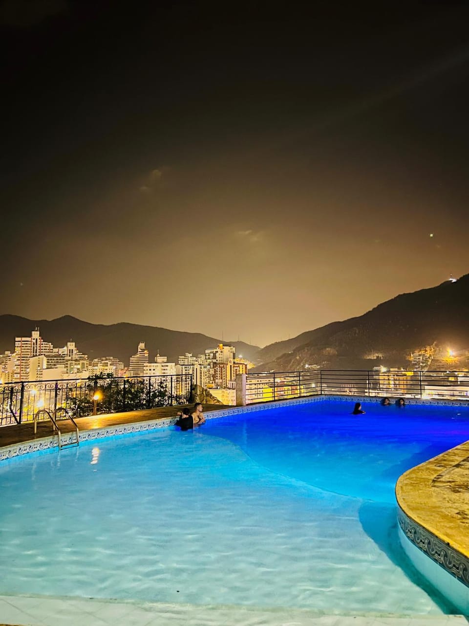 Night, Pool view, Swimming pool