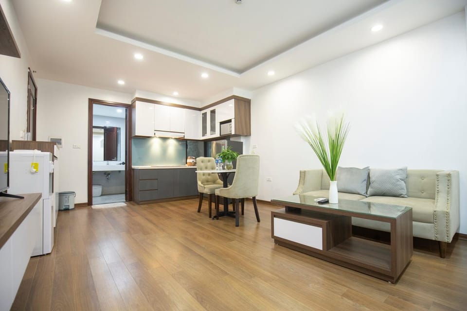 Kitchen or kitchenette, Living room, Seating area