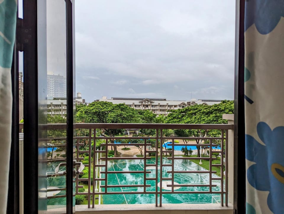 View (from property/room), Balcony/Terrace, Pool view, Swimming pool
