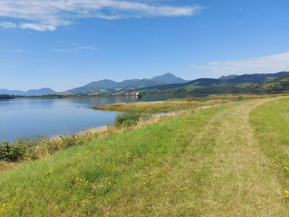Spring, Day, Natural landscape, Lake view, Mountain view