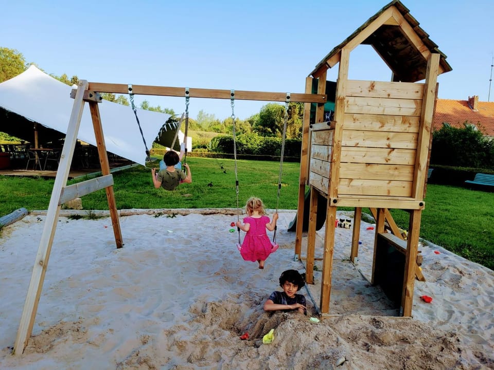 Natural landscape, Children play ground, children, group of guests