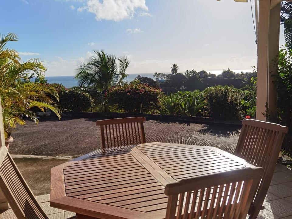 Patio, View (from property/room), Dining area, Sea view, Meals