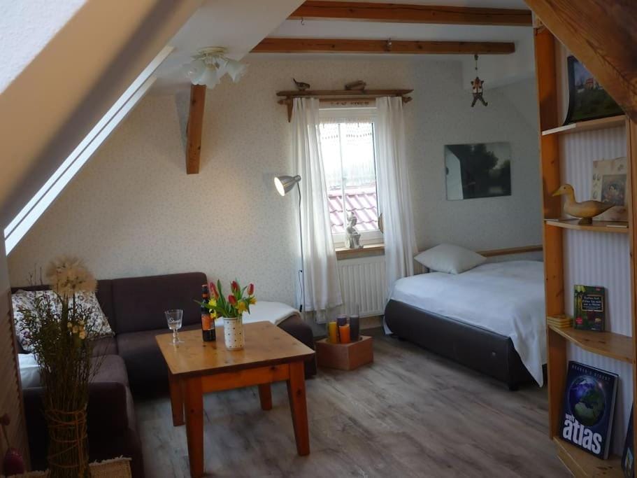 Bed, Living room, Seating area