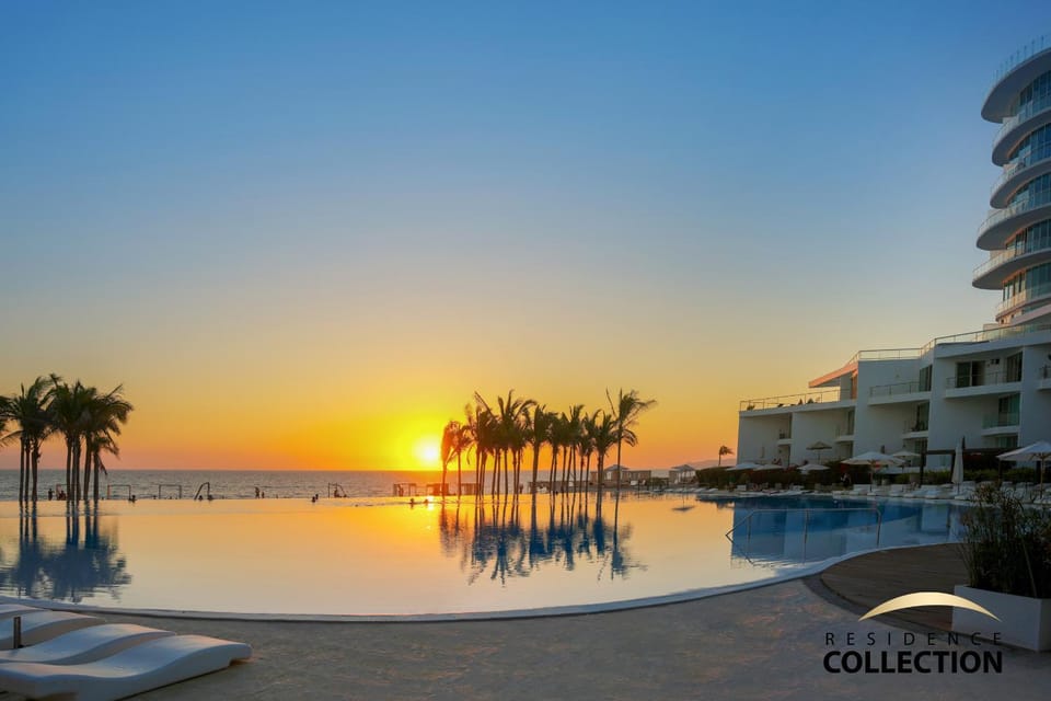Beach, Swimming pool, Sunset