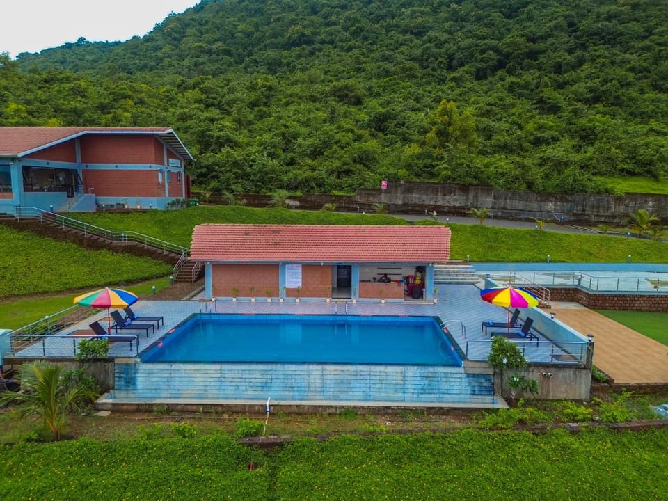 Day, Natural landscape, Garden, Garden view, Mountain view, Pool view, Swimming pool, sunbed