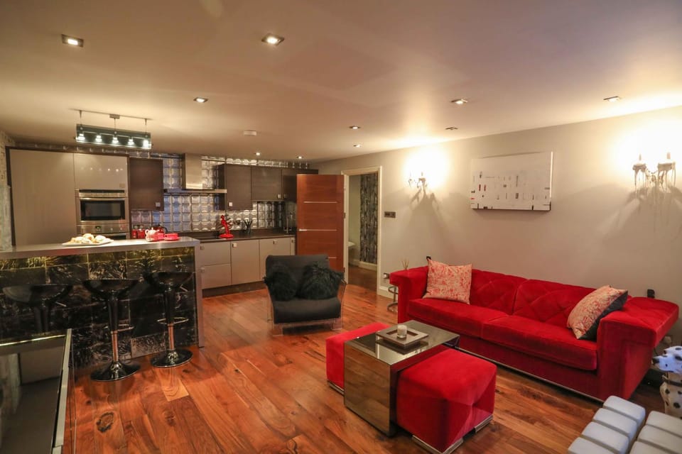 Kitchen or kitchenette, Living room, Seating area, Dining area, oven, stove