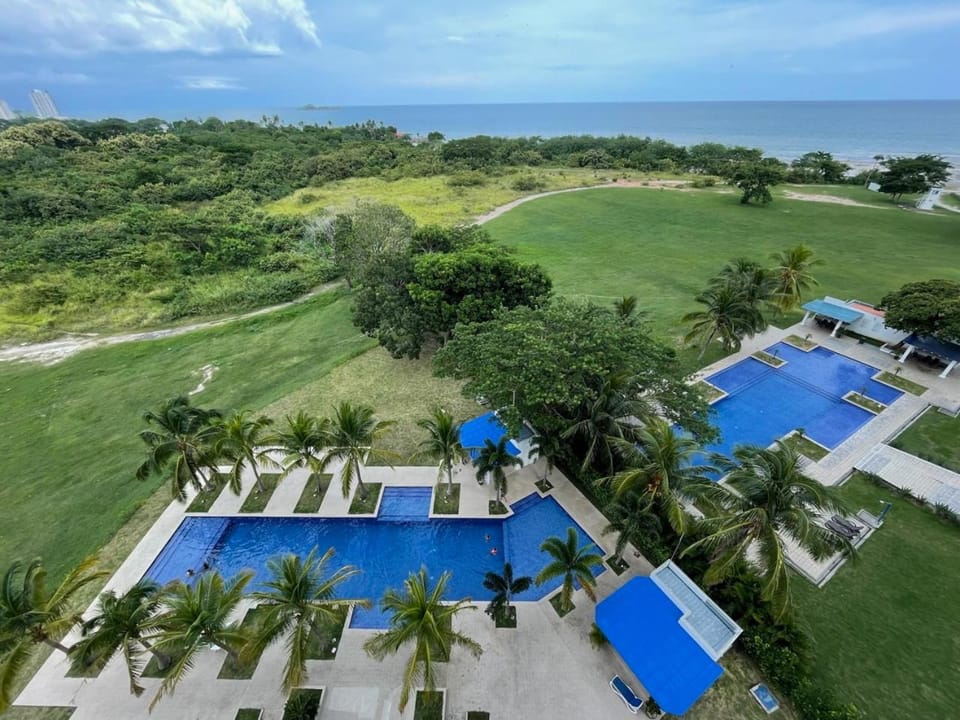 Natural landscape, Bird's eye view, Pool view, Swimming pool