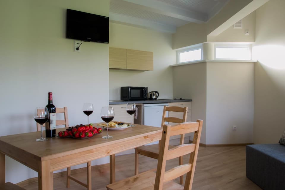 Kitchen or kitchenette, Living room, Dining area
