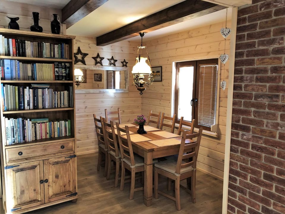 Library, Living room, Seating area, Dining area