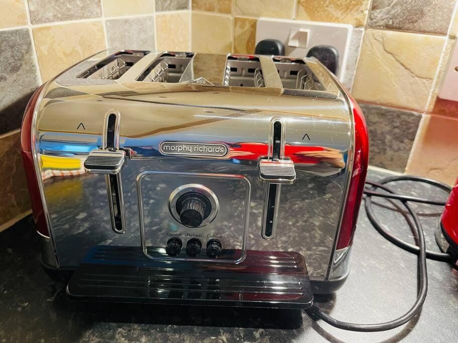 Kitchen or kitchenette, toaster