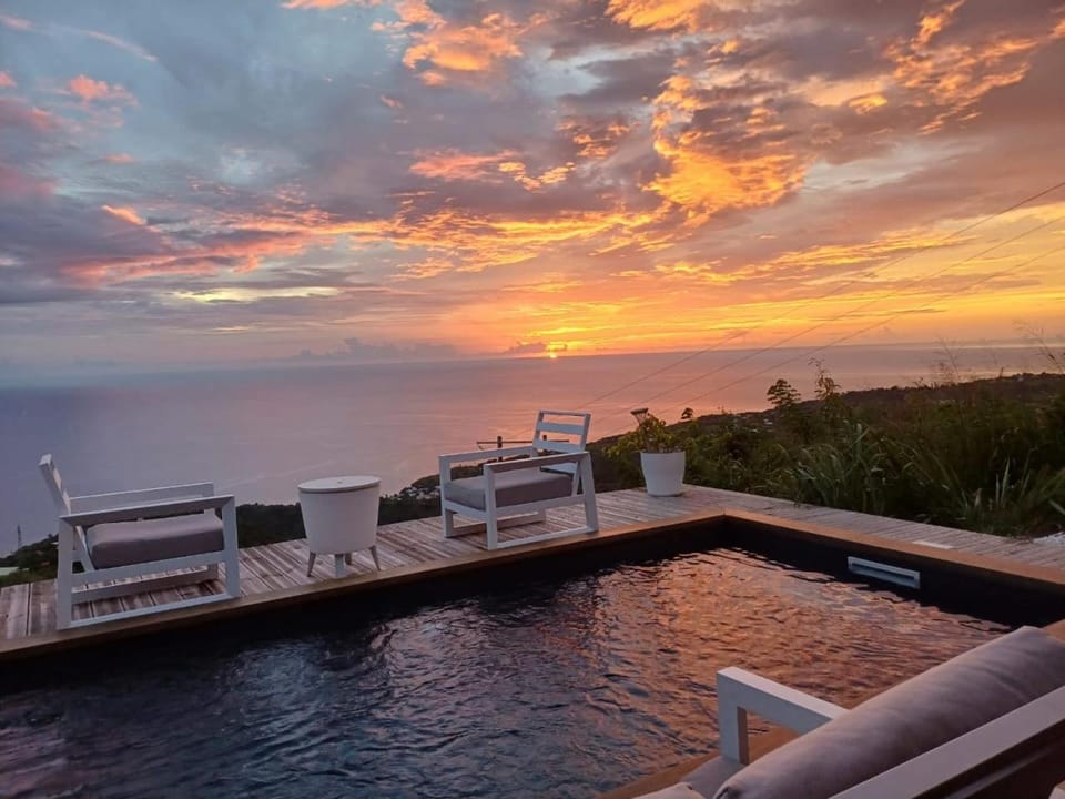Pool view, Sea view, Swimming pool, Sunset
