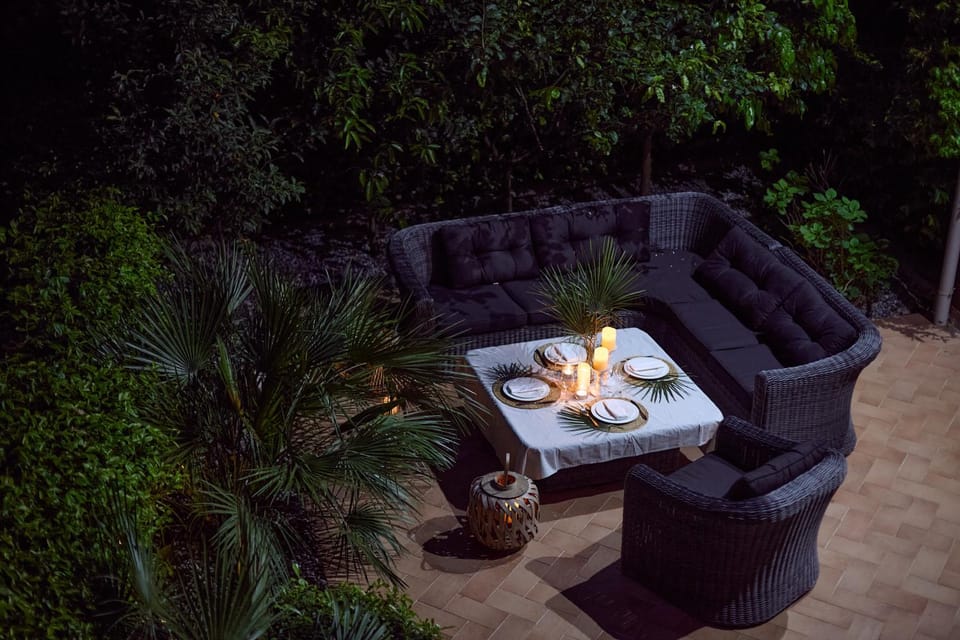 Patio, Night, Garden, Garden view, Inner courtyard view