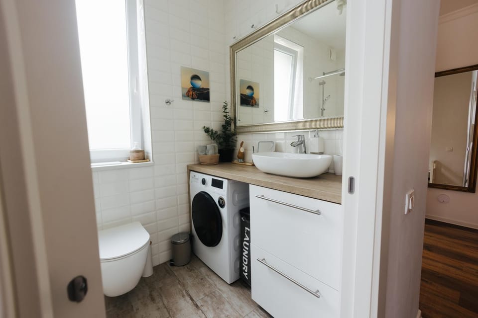 Toilet, Bathroom, washing machine, dryer
