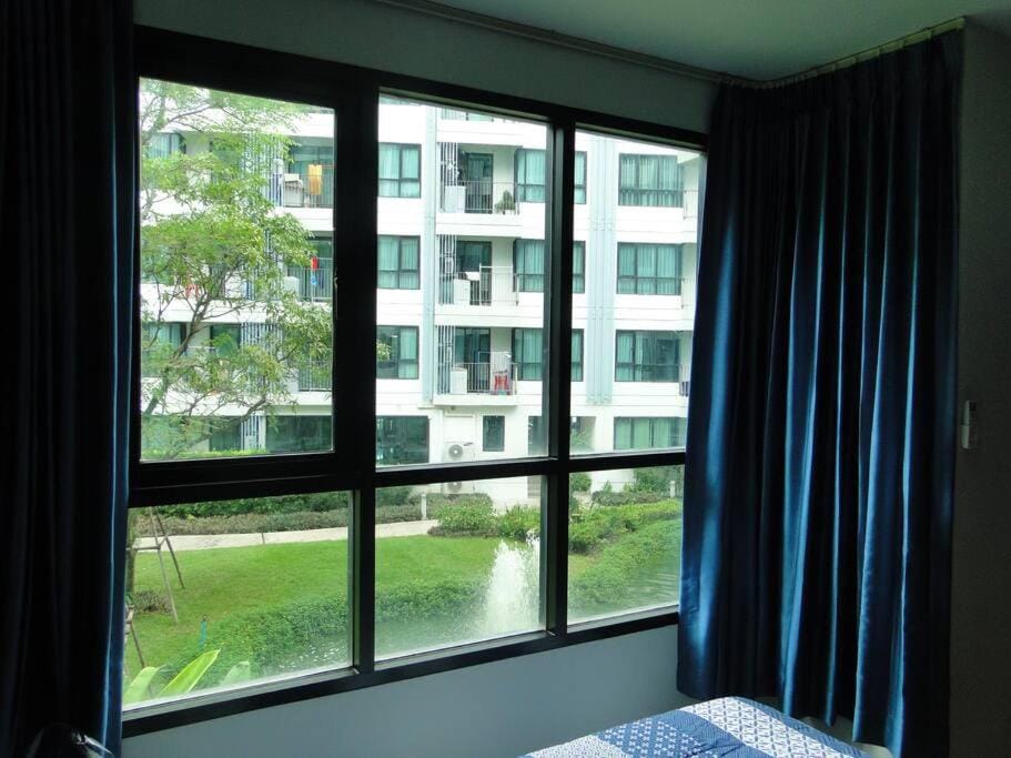 Bed, Natural landscape, Garden, View (from property/room)