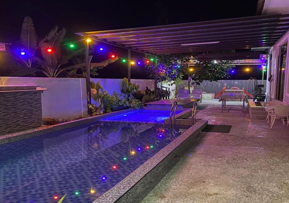 Night, Pool view, Swimming pool