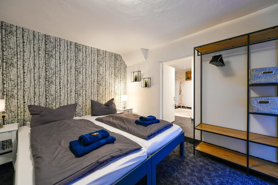 Bed, Photo of the whole room, Bedroom, towels, wardrobe