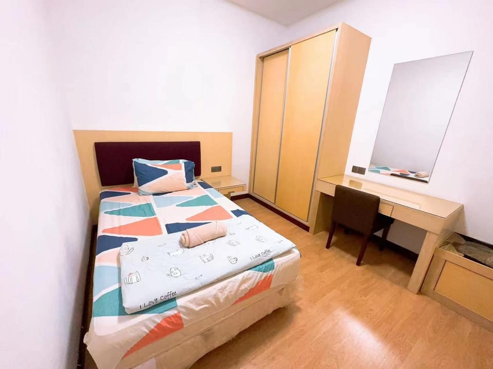 Bed, Bedroom, hair dresser, wardrobe