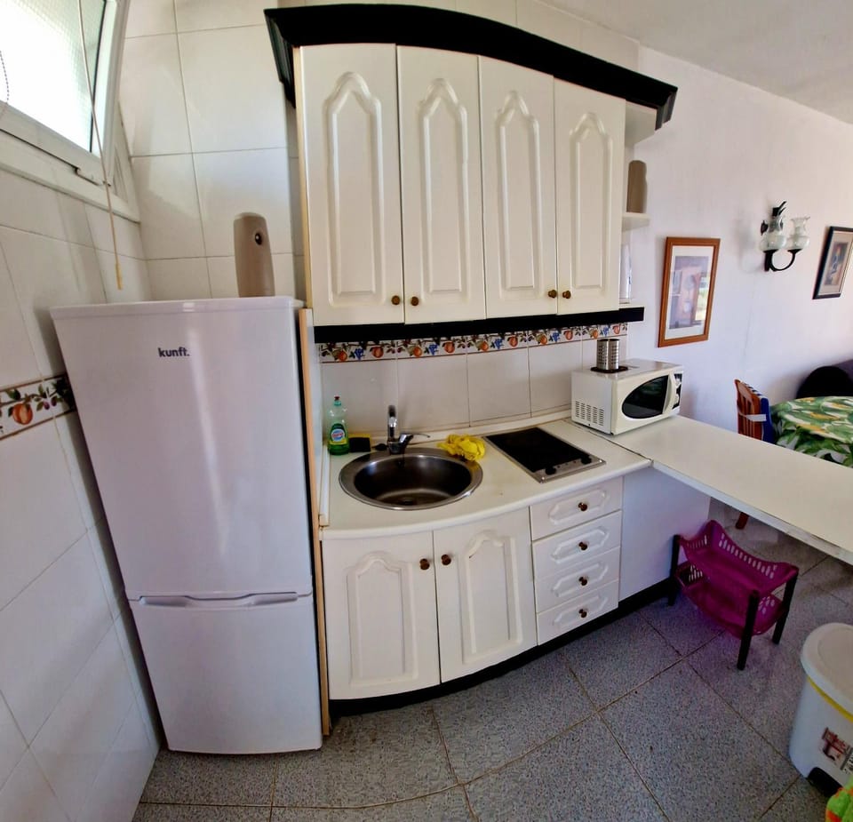Kitchen or kitchenette, minibar, stove