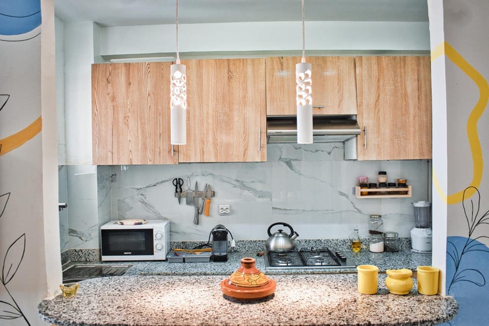 Kitchen or kitchenette, microwave, washing machine, kitchen