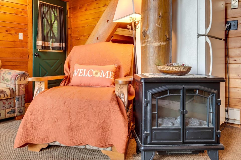 Lakefront Ogema Vacation Rental Cabin w/ Fire Pit! Cabin in Wisconsin