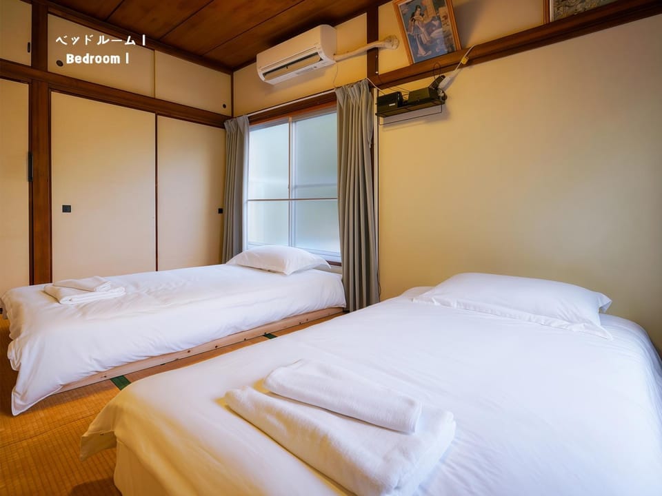 Bed, Photo of the whole room, Bedroom, bunk bed, towels, wardrobe