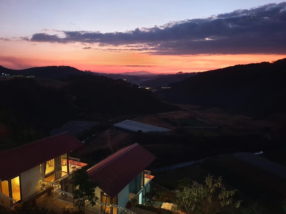 Natural landscape, Mountain view, River view, Sunset