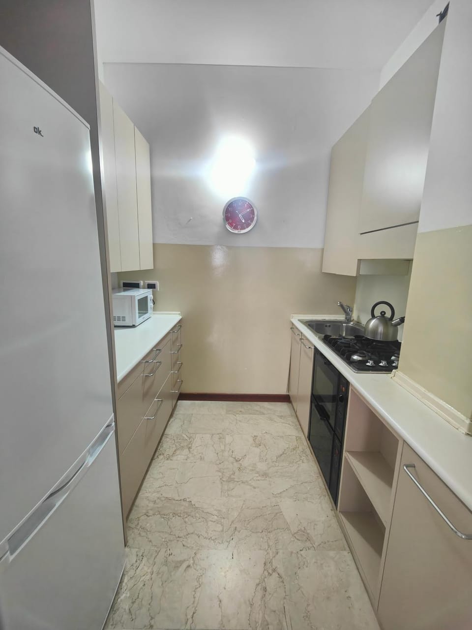 Kitchen or kitchenette, oven, stove