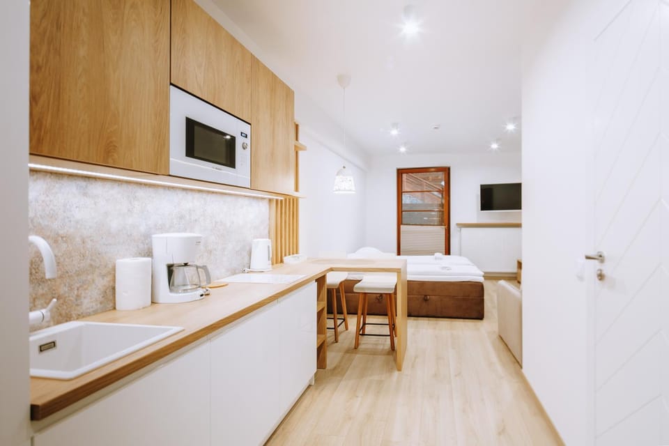 Bed, TV and multimedia, Kitchen or kitchenette, Photo of the whole room, Dining area, stove