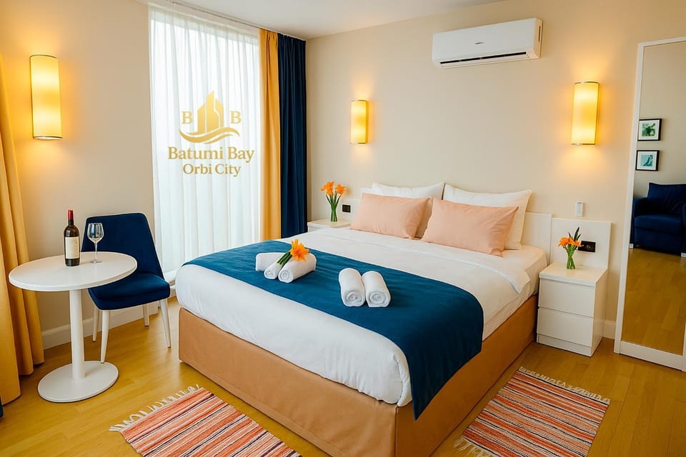 Bed, Bedroom, towels, air conditioner