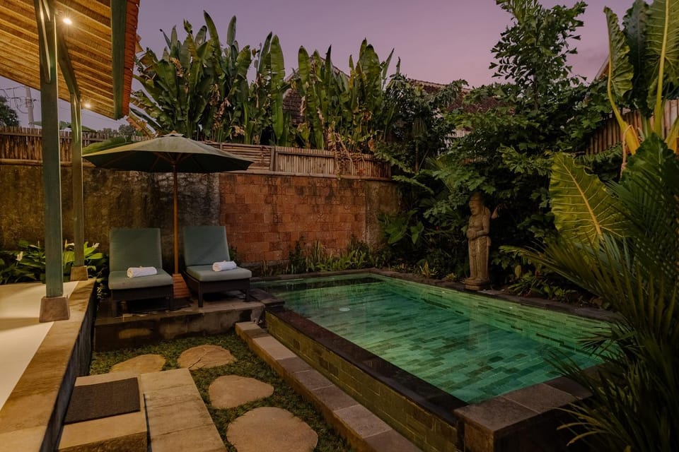 Natural landscape, Garden, Garden view, Pool view, Swimming pool