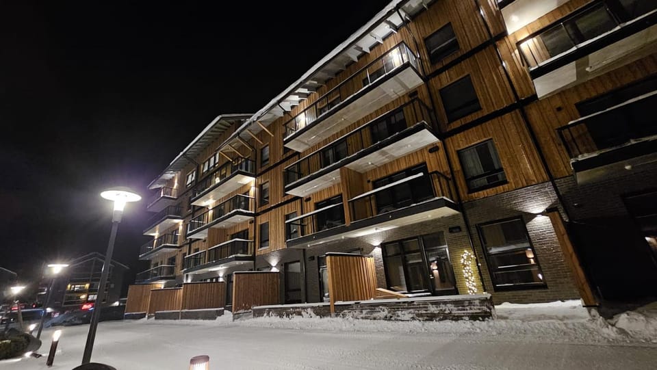 Property building, Facade/entrance, Night, Winter, Inner courtyard view