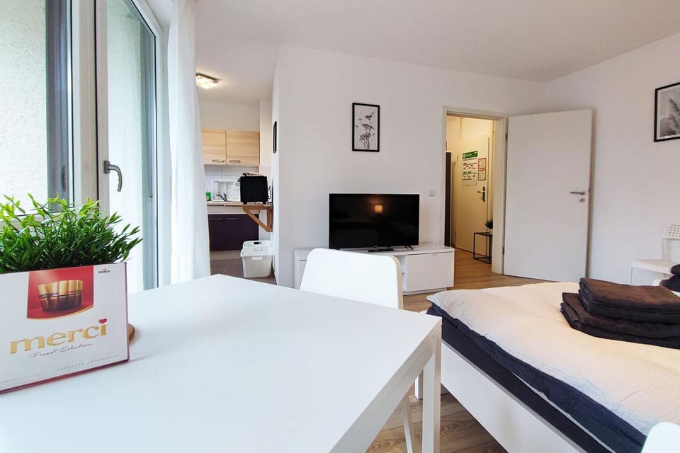 Bed, TV and multimedia, Kitchen or kitchenette, Photo of the whole room, Seating area, Dining area, Evening entertainment, Bedroom