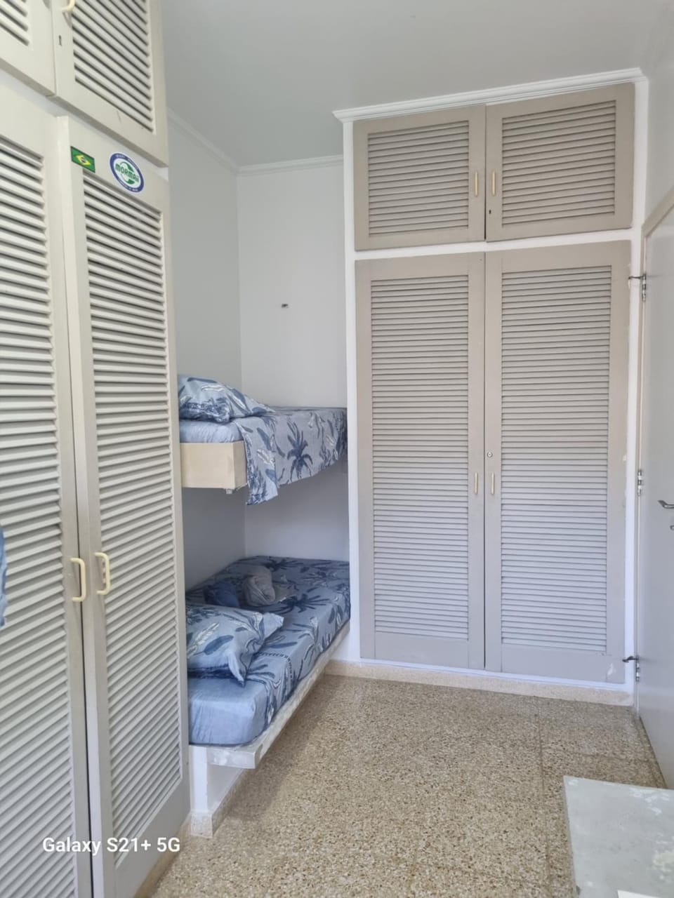 bunk bed, towels, wardrobe