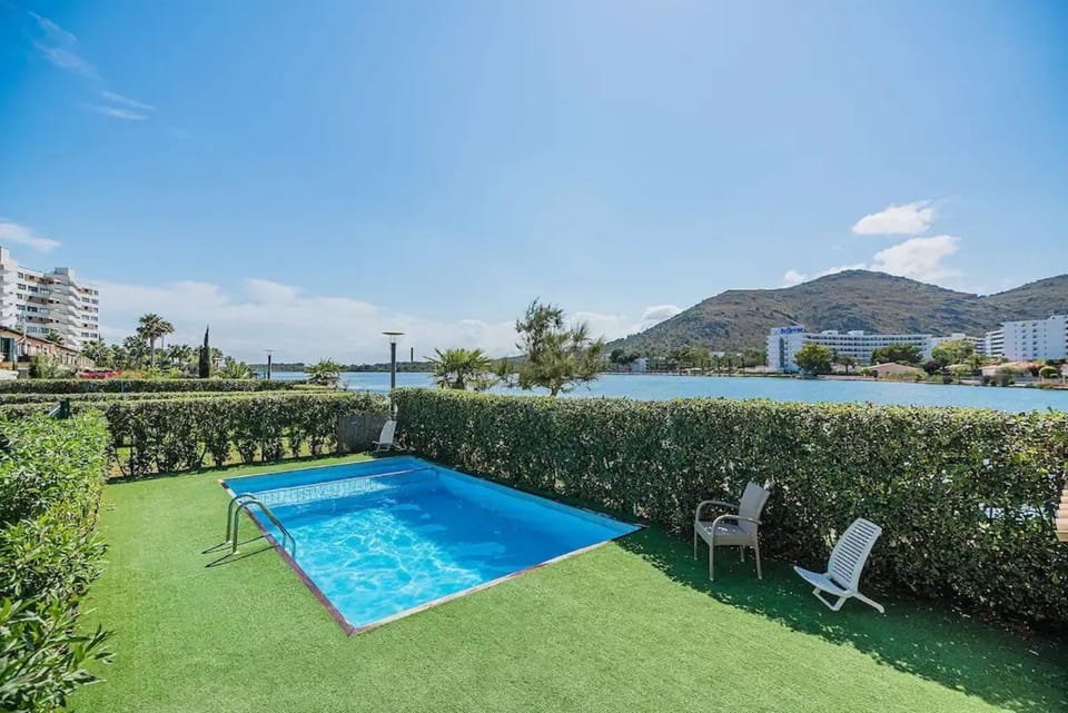 Property building, Living room, Swimming pool