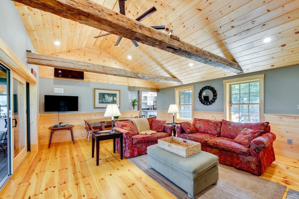 Dock & Beach Access! Waterfront Home on Kezar Lake House in Lovell