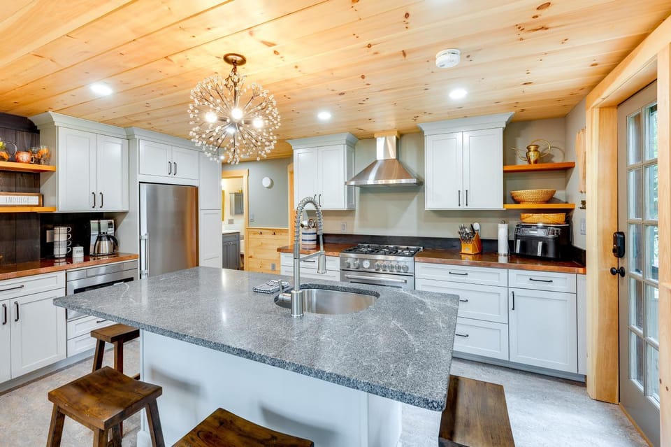 Dock & Beach Access! Waterfront Home on Kezar Lake House in Lovell